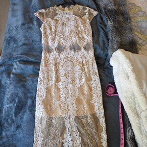 Cream lace overlay dress
